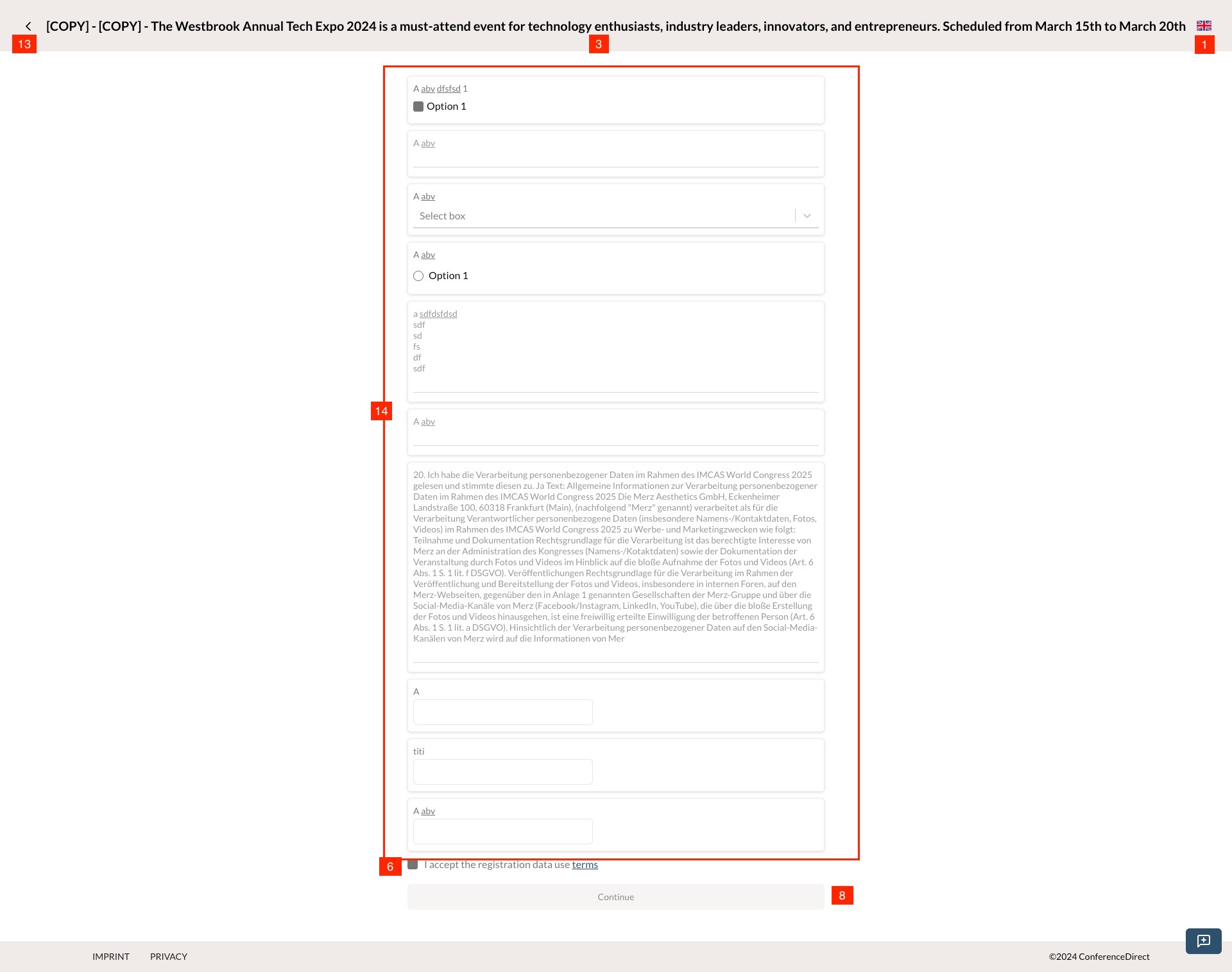 Register Event Form Step 2