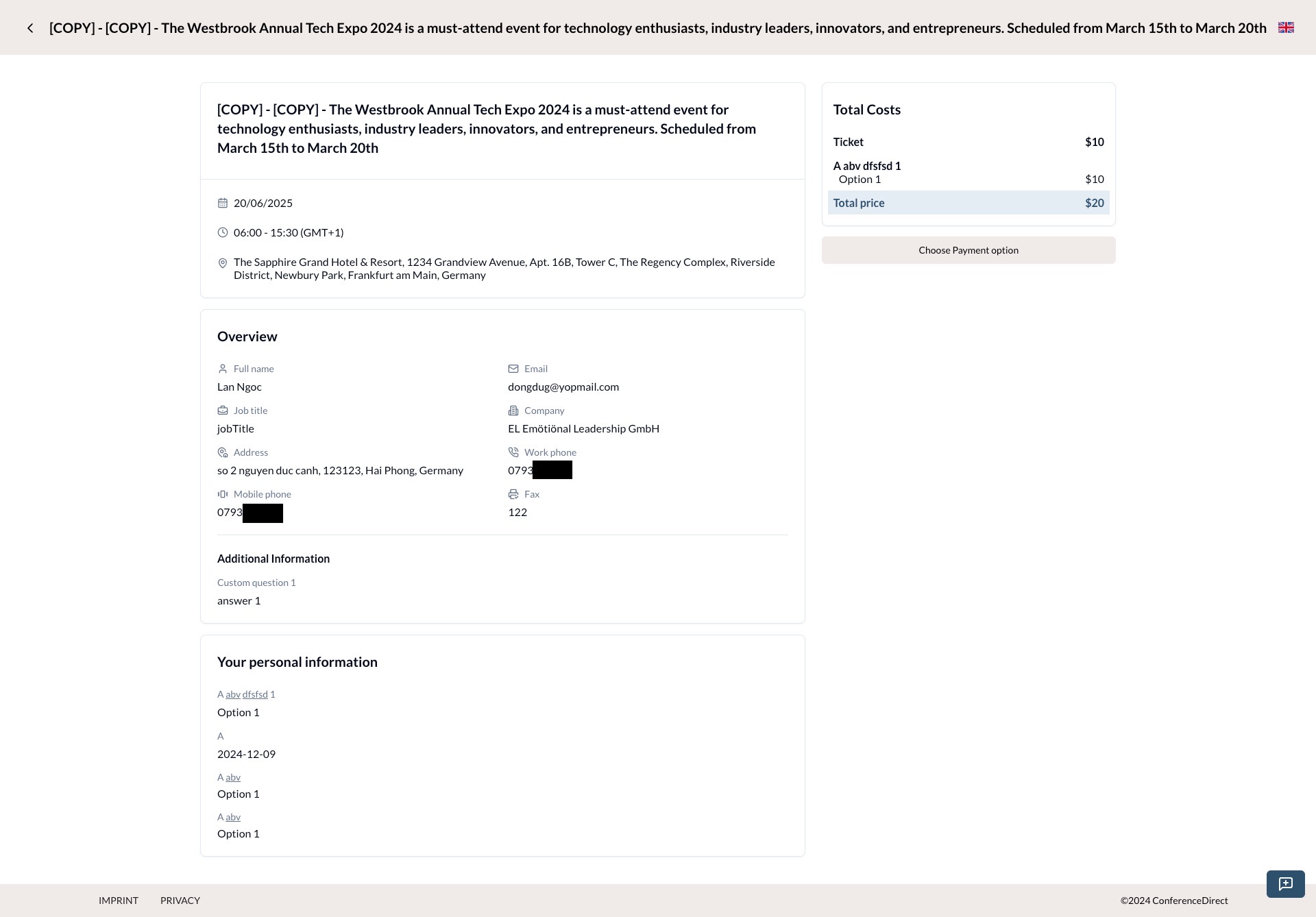 Register Event Form Step 3